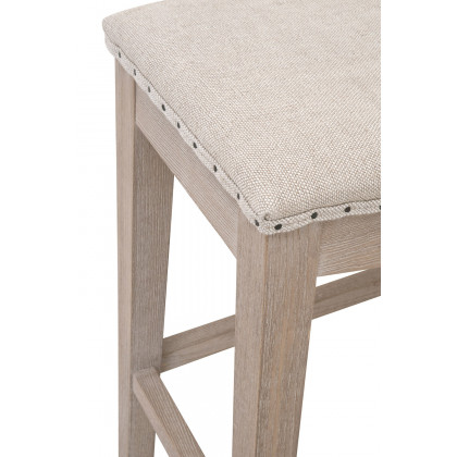 Essentials Harper Counter Stool - Bisque French Linen Natural Gray