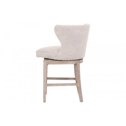 Essentials Milton Swivel Counter Stool - Bisque French Linen Natural Gray Ash