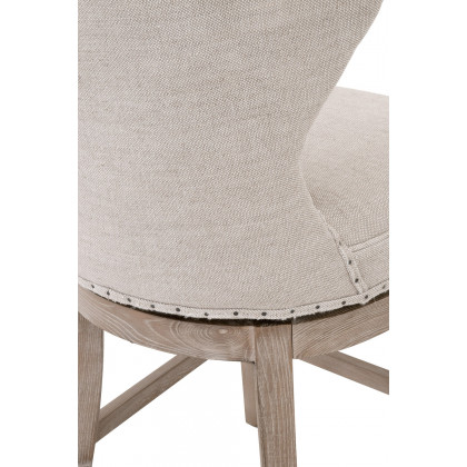 Essentials Milton Swivel Counter Stool - Bisque French Linen Natural Gray Ash