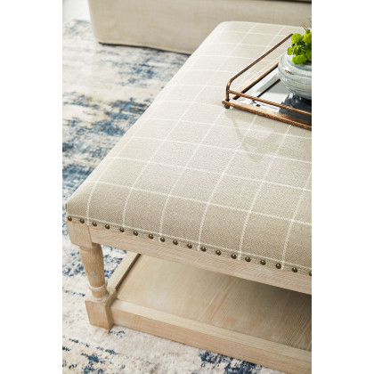 Essentials Townsend Upholstered Coffee Table - Windowpane Pebble