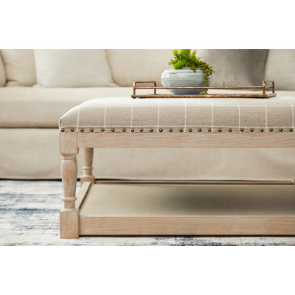 Essentials Townsend Upholstered Coffee Table - Windowpane Pebble