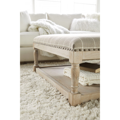 Essentials Townsend Upholstered Coffee Table - Windowpane Pebble