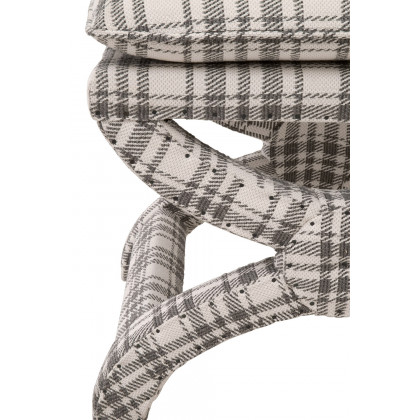 Essentials Gaston Ottoman - Tartan Charcoal