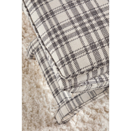 Essentials Gaston Ottoman - Tartan Charcoal
