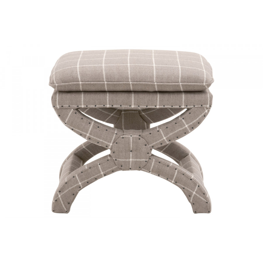 Essentials Gaston Ottoman - Windowpane Pebble