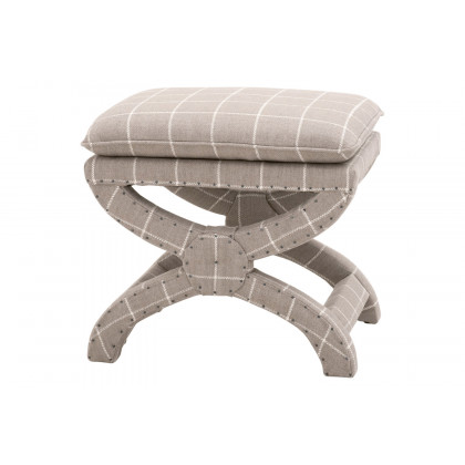 Essentials Gaston Ottoman - Windowpane Pebble
