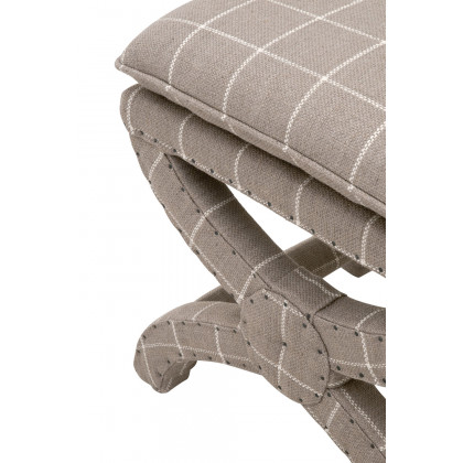 Essentials Gaston Ottoman - Windowpane Pebble