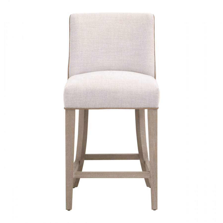 Essentials Duet Counter Stool - Performance Bisque French Linen, Ivanhoe-Toast, Natural Gray Ash