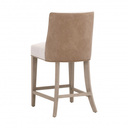 Essentials Duet Counter Stool - Performance Bisque French Linen, Ivanhoe-Toast, Natural Gray Ash