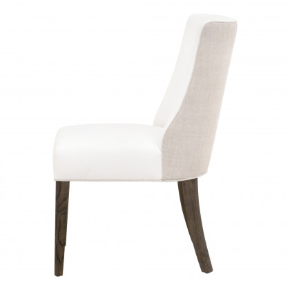 Essentials Duet Dining Chair Set of 2 - LiveSmart Peyton-Pearl, Bisque French Linen, Burnt Brown Ash
