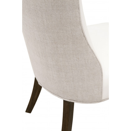 Essentials Duet Dining Chair Set of 2 - LiveSmart Peyton-Pearl, Bisque French Linen, Burnt Brown Ash
