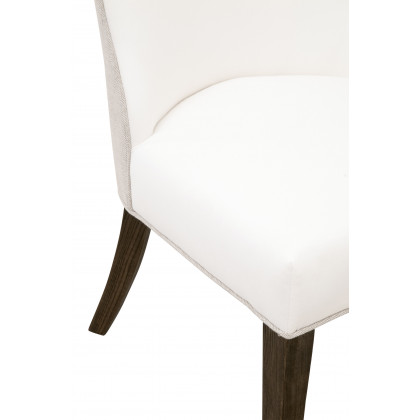 Essentials Duet Dining Chair Set of 2 - LiveSmart Peyton-Pearl, Bisque French Linen, Burnt Brown Ash