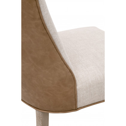 Essentials Duet Dining Chair, Set of 2 - Performance Bisque French Linen, Ivanhoe-Toast, Natural Gray Ash