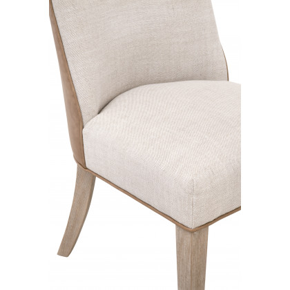 Essentials Duet Dining Chair, Set of 2 - Performance Bisque French Linen, Ivanhoe-Toast, Natural Gray Ash