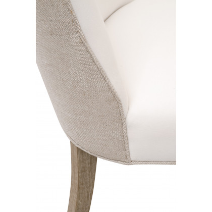 Essentials Duet Dining Chair Set of 2 - LiveSmart Peyton-Pearl, Bisque French Linen, Natural Gray Ash