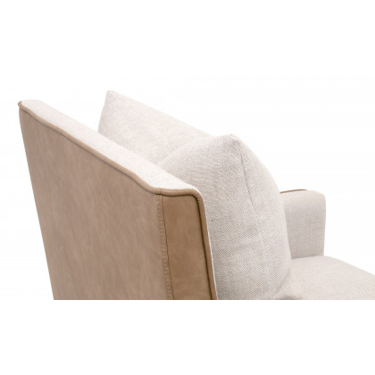 Essentials Harmony Arm Chair With Casters - Performance Bisque French Linen, Ivanhoe-Toast