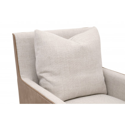 Essentials Harmony Arm Chair With Casters - Performance Bisque French Linen, Ivanhoe-Toast