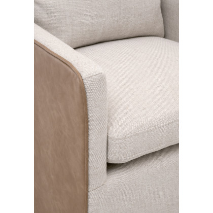Essentials Harmony Arm Chair With Casters - Performance Bisque French Linen, Ivanhoe-Toast