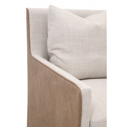 Essentials Harmony Arm Chair With Casters - Performance Bisque French Linen, Ivanhoe-Toast