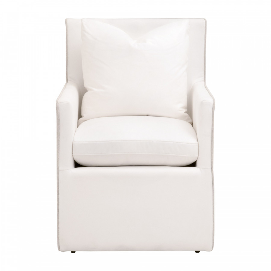 Essentials Harmony Arm Chair with Casters - LiveSmart Peyton-Pearl, Bisque French Linen