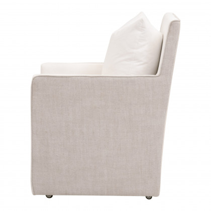 Essentials Harmony Arm Chair with Casters - LiveSmart Peyton-Pearl, Bisque French Linen
