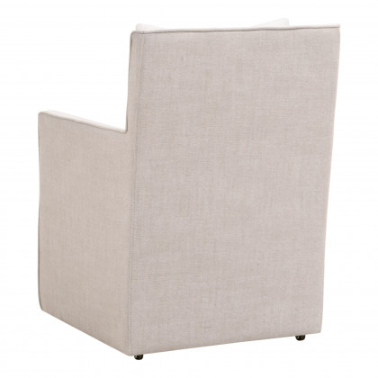 Essentials Harmony Arm Chair with Casters - LiveSmart Peyton-Pearl, Bisque French Linen
