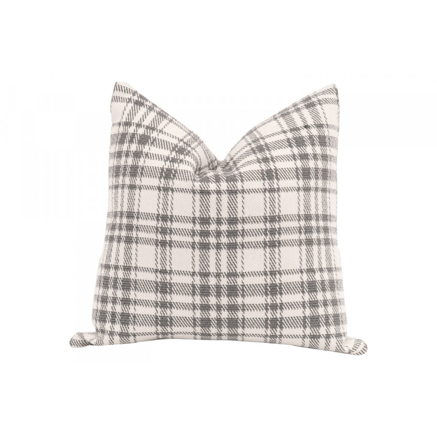 Essentials - The Basic 20" Essential Pillow, Set of 2 in Performance Tartan Charcoal