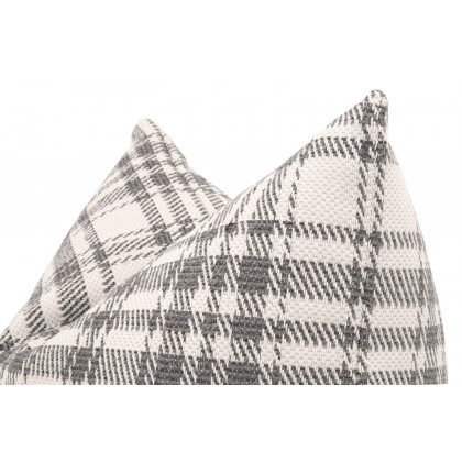 Essentials - The Basic 20" Essential Pillow, Set of 2 in Performance Tartan Charcoal