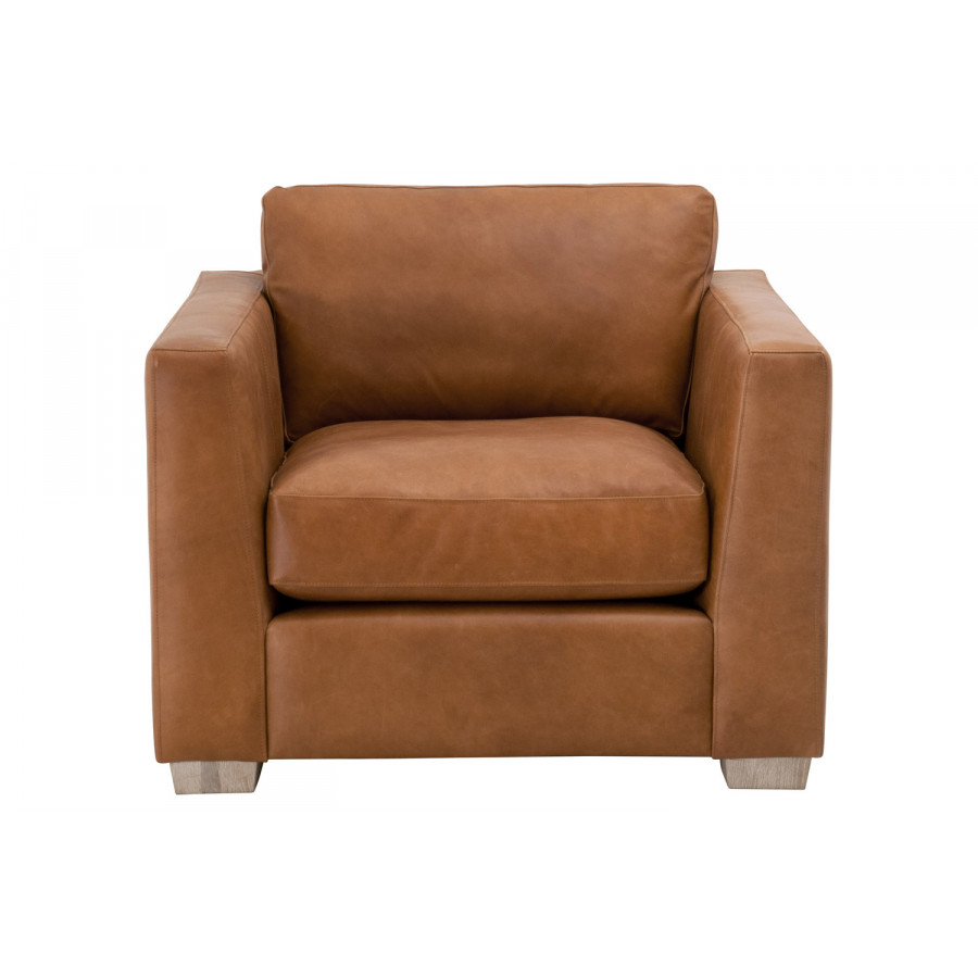 Essentials - Hayden Taper Arm Sofa Chair in Whiskey Brown