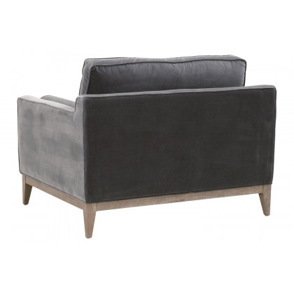 Essentials Parker Post Modern Sofa Chair - Dark Dove Velvet
