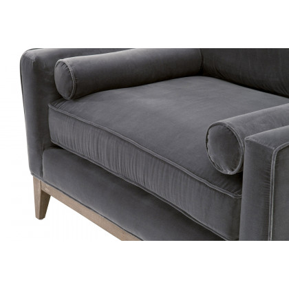 Essentials Parker Post Modern Sofa Chair - Dark Dove Velvet