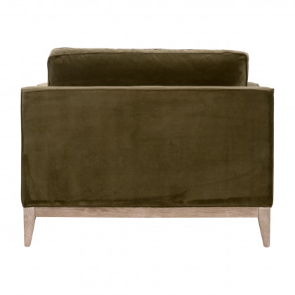 Essentials Parker Post Modern Sofa Chair - Olive Velvet, Natural Gray Oak