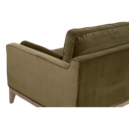 Essentials Parker Post Modern Sofa Chair - Olive Velvet, Natural Gray Oak