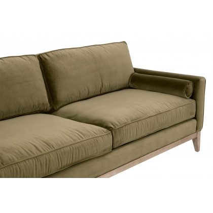 Essentials Parker 86" Post Modern Sofa - Olive Velvet, Natural Gray Oak