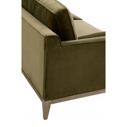 Essentials Parker 86" Post Modern Sofa - Olive Velvet, Natural Gray Oak
