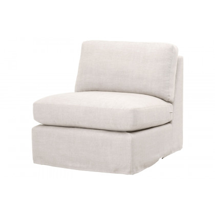 Essentials - Lena Modular Slipcover 1-Seat Armless Chair in Bisque Espresso
