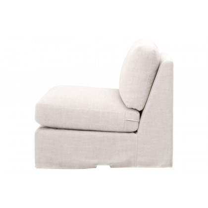 Essentials - Lena Modular Slipcover 1-Seat Armless Chair in Bisque Espresso