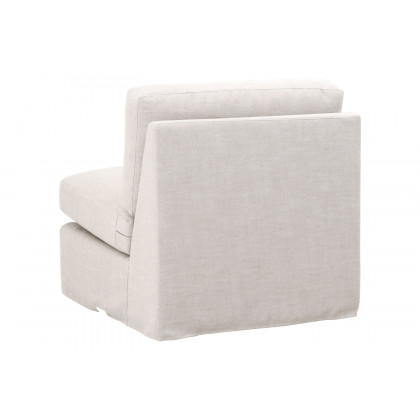 Essentials - Lena Modular Slipcover 1-Seat Armless Chair in Bisque Espresso