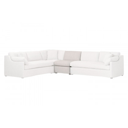 Essentials - Lena Modular Slipcover 1-Seat Armless Chair in Bisque Espresso