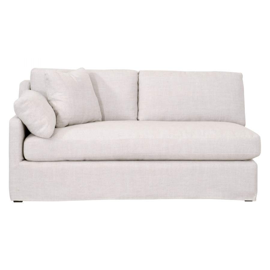 Essentials Lena Modular Slipcover 2-Seat Left Slope Arm Sofa - Espresso/Bisque