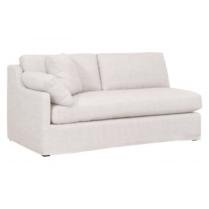 Essentials Lena Modular Slipcover 2-Seat Left Slope Arm Sofa - Espresso/Bisque