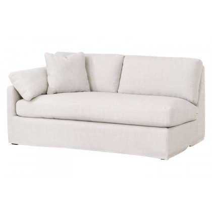 Essentials Lena Modular Slipcover 2-Seat Left Slope Arm Sofa - Espresso/Bisque