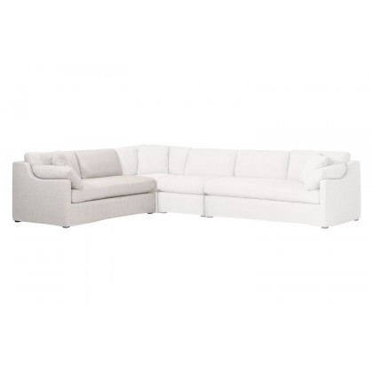 Essentials Lena Modular Slipcover 2-Seat Left Slope Arm Sofa - Espresso/Bisque