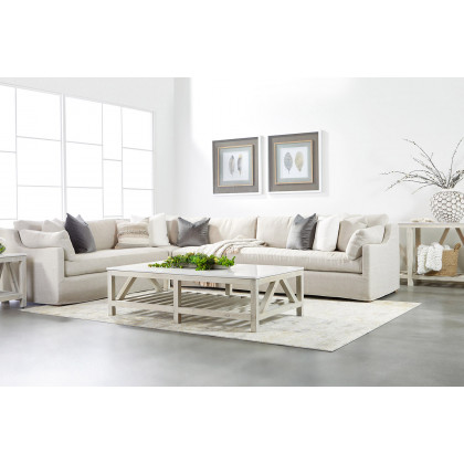 Essentials Lena Modular Slipcover 2-Seat Left Slope Arm Sofa - Espresso/Bisque