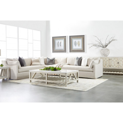 Essentials Lena Modular Slipcover 2-Seat Left Slope Arm Sofa - Espresso/Bisque