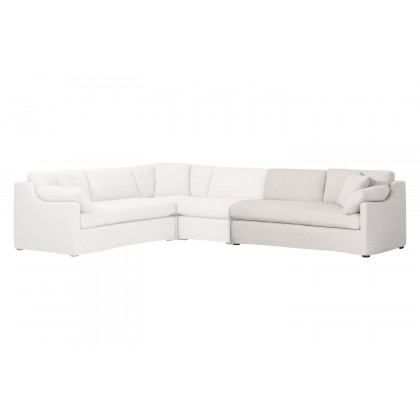 Essentials Lena Modular Slipcover 2-Seat Right Slope Arm Sofa - Espresso/Bisque