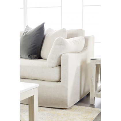 Essentials Lena Modular Slipcover 2-Seat Right Slope Arm Sofa - Espresso/Bisque