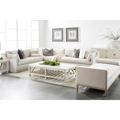 Essentials Lena Modular Slipcover 2-Seat Right Slope Arm Sofa - Espresso/Bisque