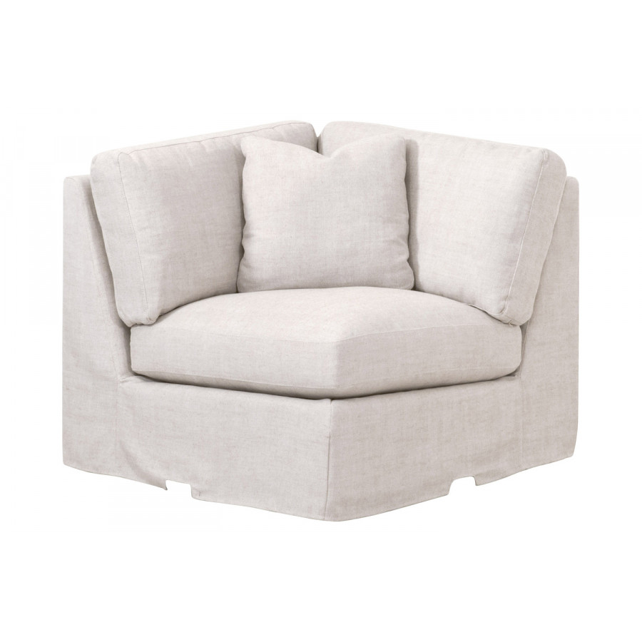 Essentials - Lena Modular Slipcover Corner Chair in Bisque Espresso