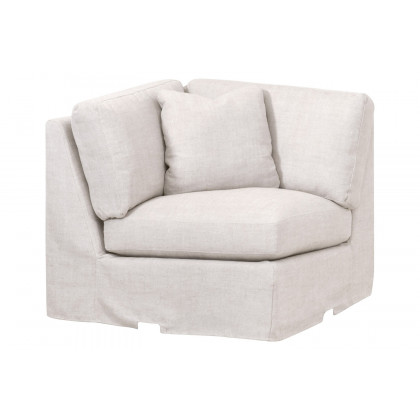 Essentials - Lena Modular Slipcover Corner Chair in Bisque Espresso
